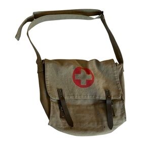 Military Green Canvas Crossbody Messenger Bag
